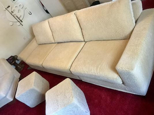 PoulaTo: Γωνιακός καναπές - γίνεται και τετραθέσιος με μια Πολυθρόνα