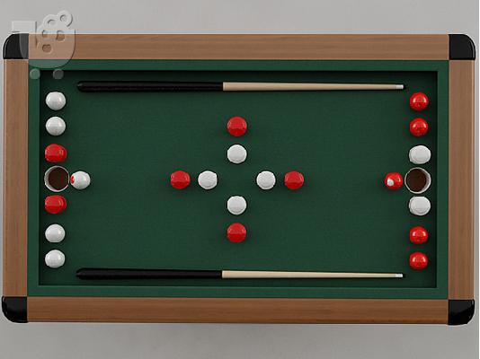 trapezi billiardo typou bumper pool