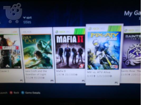 Xbox 360 ( 16 games + 2 μοχλοι +συλλ.φιγουρα ezio)