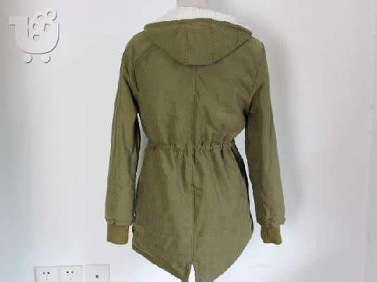 γυναικείο παλτό χακί Military Thicken