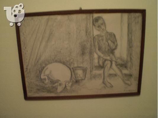 PoulaTo: ΠΙΝΑΚΑΣ λιθογραφία του Κανέλλη Ορέστη (1953 )