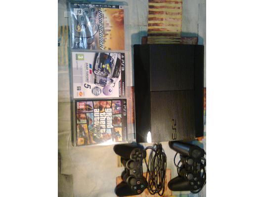 ps3 slim 500gb + gta 5 σε αριστη κατασταση
