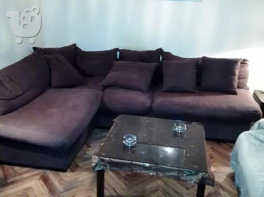 PoulaTo: Γωνιακός πουπουλένιος καναπές
