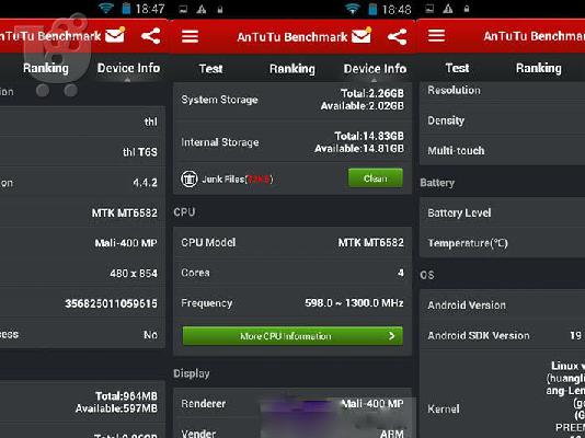 Thl t6s quad-core android 4.4.ME 5 INCHES ΟΘΟΝΗ.