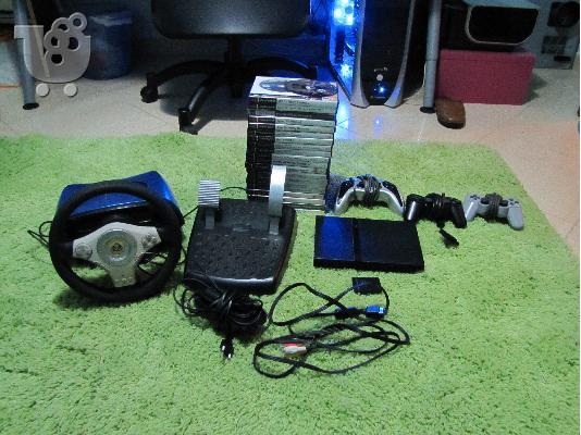 PoulaTo: <b>Πωλειται Playstation 2 + 22 Παιχνιδια + Τιμονιερα Lotus + 3 τηλεχειριστηρια + 1 Τηλεχειριστηριο για τα DVD + 1 Memory Card.</b>