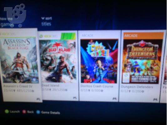 Xbox 360 ( 16 games + 2 μοχλοι +συλλ.φιγουρα ezio)