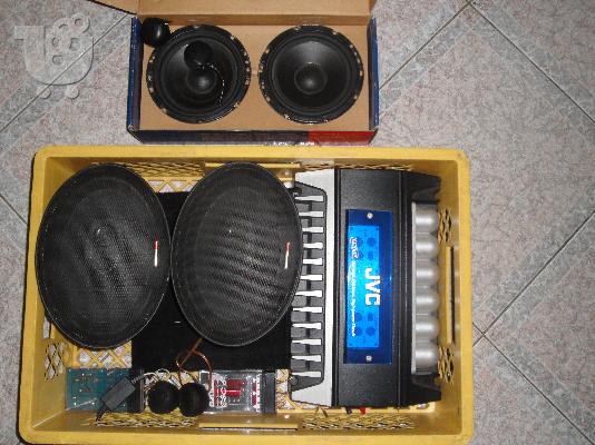 PoulaTo: Ηχεία caliber & ενισχυτής jvc 