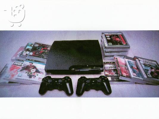 PoulaTo: PS3 SLIM 120 GB ΣΕ ΑΡΙΣΤΗ ΚΑΤΑΣΤΑΣΗ 2 ΧΕΙΡΙΣΤΗΡΙΑ ΚΑΙ 20 ΠΑΙΧΝΙΔΙΑ
