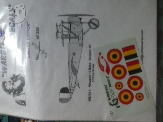 PoulaTo: 1/72 WARBIRDS DECALS NIEUPORT 11 BEBE-BELGIAN