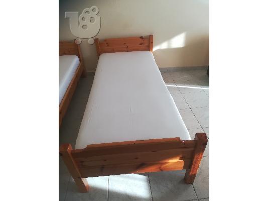 ΔΥΟ ΜΟΝΑ ΚΡΕΒΑΤΙΑ ΜΕ ΣΤΡΩΜΑΤΑ