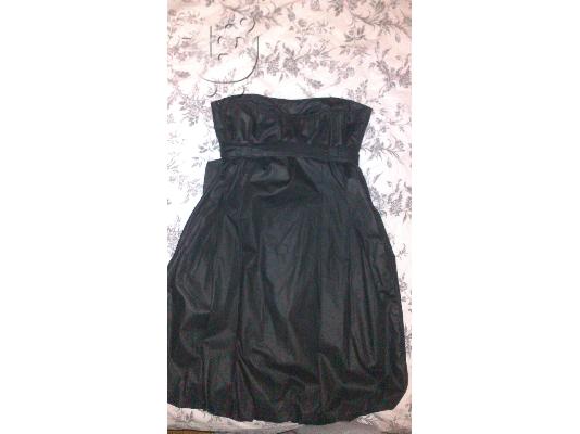 ΜΑΥΡΟ ΦΟΡΕΜΑ ΜΠΑΛΟΥΝ ΜΕ ΦΙΟΓΚΟ ΣΤΡΑΠΛΕΣ, SIZE SMALL