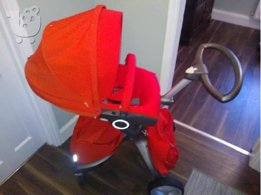 PoulaTo: Stokke Xplory V3 Κόκκινο Καροτσάκι / Καλαθούνα / παιδικό καροτσάκι