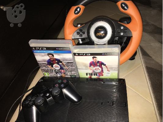 PoulaTo: PS3 12 GB [Mαζι με 2 παιχνιδια ,1 χειριστηριο , 1 τιμονιερα]