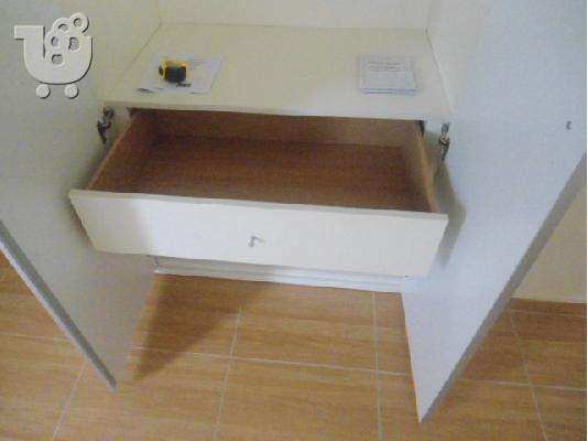 Ντουλαπα τριφυλλη ιταλικη 2,67 χ 1,55 χ 0,57 ΛΕΥΚΗ ΛΑΚΑ & ΙΝΟΧ ΔΙΑΚΟΣΜΗΤΙΚΟ...