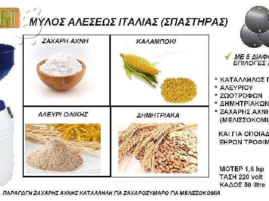 PoulaTo: ΗΛΕΚΤΡΙΚΟΣ ΑΛΕΥΡΟΜΥΛΟΣ ΟΙΚΙΑΚΟΣ ΜΥΛΟΣ ΑΛΕΥΡΙΟΥ  ΑΛΕΣΜΑΤΟΣ ΖΑΧΑΡΗ ΑΧΝΗ ΑΛΕΥΡΙ ΖΩΟΤΡΟΦΩΝ ΤΙΜΕΣ ΣΠΑΣΤΗΡΑΣ ΖΑΧΑΡΗΣ ΑΧΝΗΣ ΤΙΜΗ