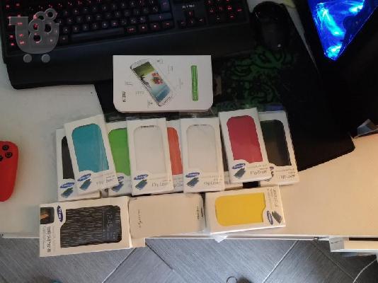 PoulaTo: samsung s4 flip cover+glass screen protector