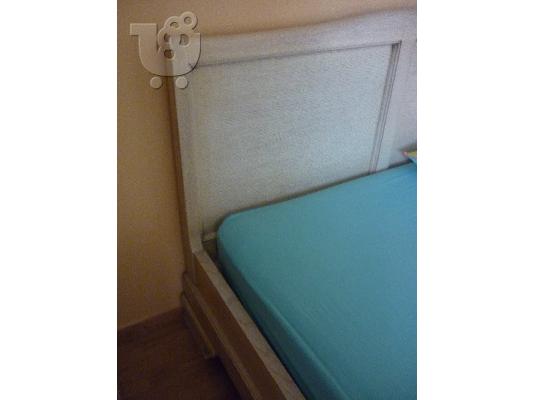 κρεβάτι μπεζ ντεκαπέ χειροποίητο