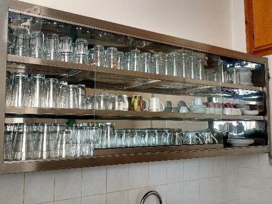 παγκος λαντζα με 3 γουρνες κρεπιερα και ποτηριερα