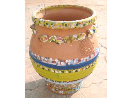 PoulaTo: πιθάρι για διάφορες χρήσεις, ύψος 45 cm, πλάτος 30cm ζωγραφισμένο
