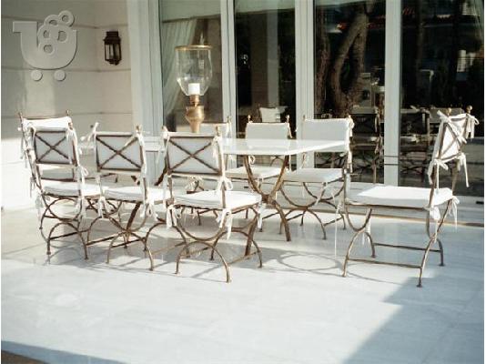 fauteuil de jardin επιπλα κηπου ομπρελες φωτιστικα βεραντας εξοχης πισινας σφυρηλατα χειρο...