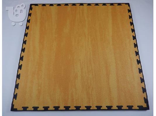 PoulaTo: Στρωμα ΤΑΤΆΜΙ FLOOR MATS EVA FOAM WOOD PROFILE/BLACK 100X100X25CM