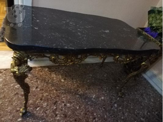 μπρούτζινη χειροποίητη σκαλιστή κονσόλα, τραπεζάκι και ομπρελοθήκη...