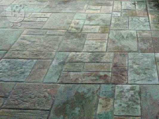 Σταμπωτά Δάπεδα ΧΟΝΔΡΙΚΗ 6951.745.43Ο Διακοσμητικά Δάπεδα Σταμπωτά τοίχου Κήπου Βεράντας Α...