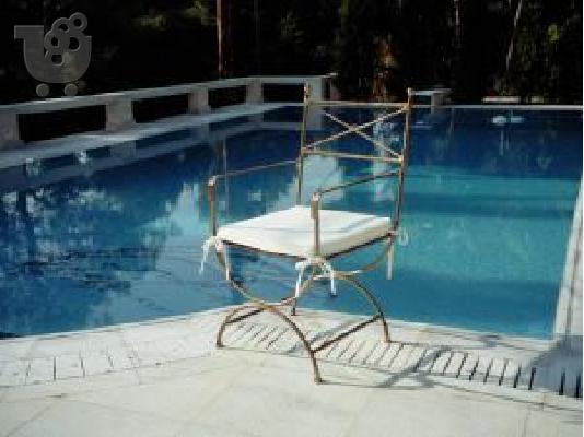chaise de jardin επιπλα κηπου ομπρελες φωτιστικα βεραντας εξοχης πισινας σφυρηλατα χειροπο...