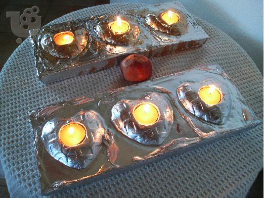 PoulaTo: HAND MADE CANDLE- HOLDERS-BY NIKOS TSOKOS.
