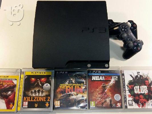 PoulaTo: Sony Playstation 3 μαζί με 5 παιχνίδια και 2 χειριστήρια 150€