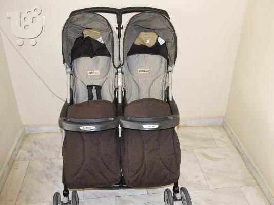 PoulaTo: Παιδικό Καρότσι Peg Perego twins Aria (καρότσι διδύμων) + κάλυμμα βροχής.