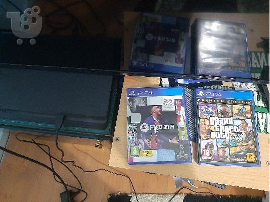 PoulaTo: Ps4 500 gb slim + fifa 21 + gta v
