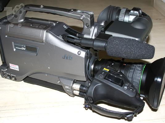 jvc gy dv 5000 pro-2 fakous (1 canon 16ari & 1 fujinon 14ari) -2 koutia kasetes standart d...