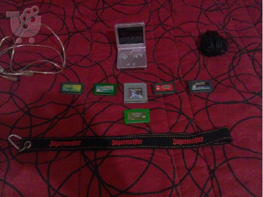 PoulaTo: Gameboy Advance SP με 6 κασετες αξιας 150+ευρω και φορτιστη της κονσολας...Δωρο καλωδιο για ανταλλαγες και μονομαχιες με τους φιλους σας,Σχοινακι (accesorie της κονσολας)