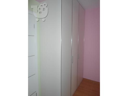 Ντουλαπα τριφυλλη ιταλικη 2,67 χ 1,60 χ 0,57 ΛΕΥΚΗ ΜΕ ΙΝΟΧ ΔΙΑΚΟΣΜ...