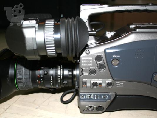 jvc gy dv 5000 pro-2 fakous (1 canon 16ari & 1 fujinon 14ari) -2 koutia kasetes standart d...