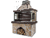 PoulaTo: Ψησταριά κήπου - Barbecue garden - Gartengrill - BBQ  με ακανόνιστο πορόλιθο και καφέ πυρό...