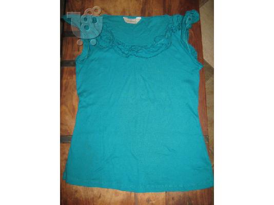 PoulaTo: 0636 DOROTHY PERKINS αμανικο πετρολ μπλουζακι, αφορετο, για κοριτσι 12-14 ετων.