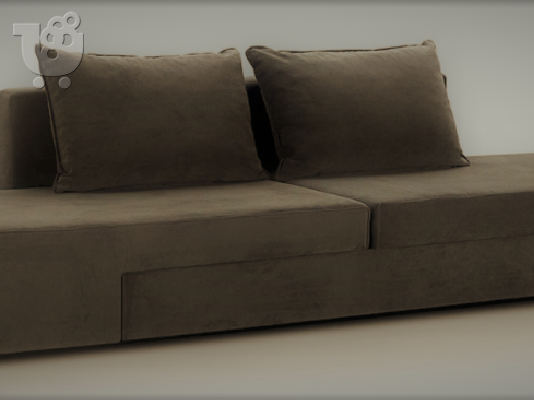 PoulaTo: Γωνιακός Καναπές-Κρεβάτι Ιδανικός για Airbnb σπίτια.