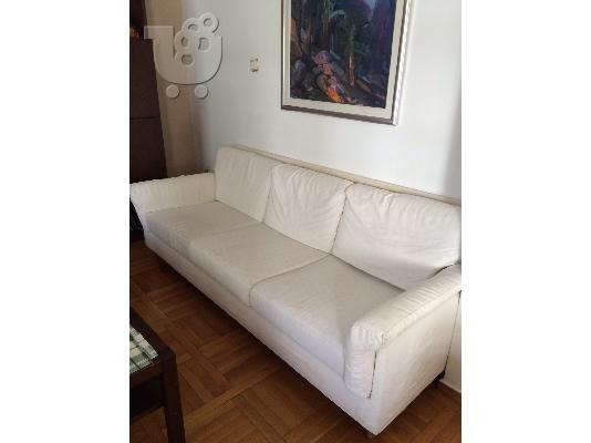 πωλείται λευκός 3θέσιος καναπές