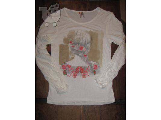 PoulaTo: 736 ORCHESTRA λευκο μακρυμανικο μπλουζακι με σχεδιο μπροστα για κοριτσι 12 ετων αφορετο.