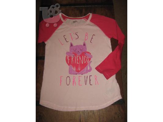 PoulaTo: gap μακο μπλουζα μακρυμανικη ροζ-φουξια για κοριτσι 10-12 0508